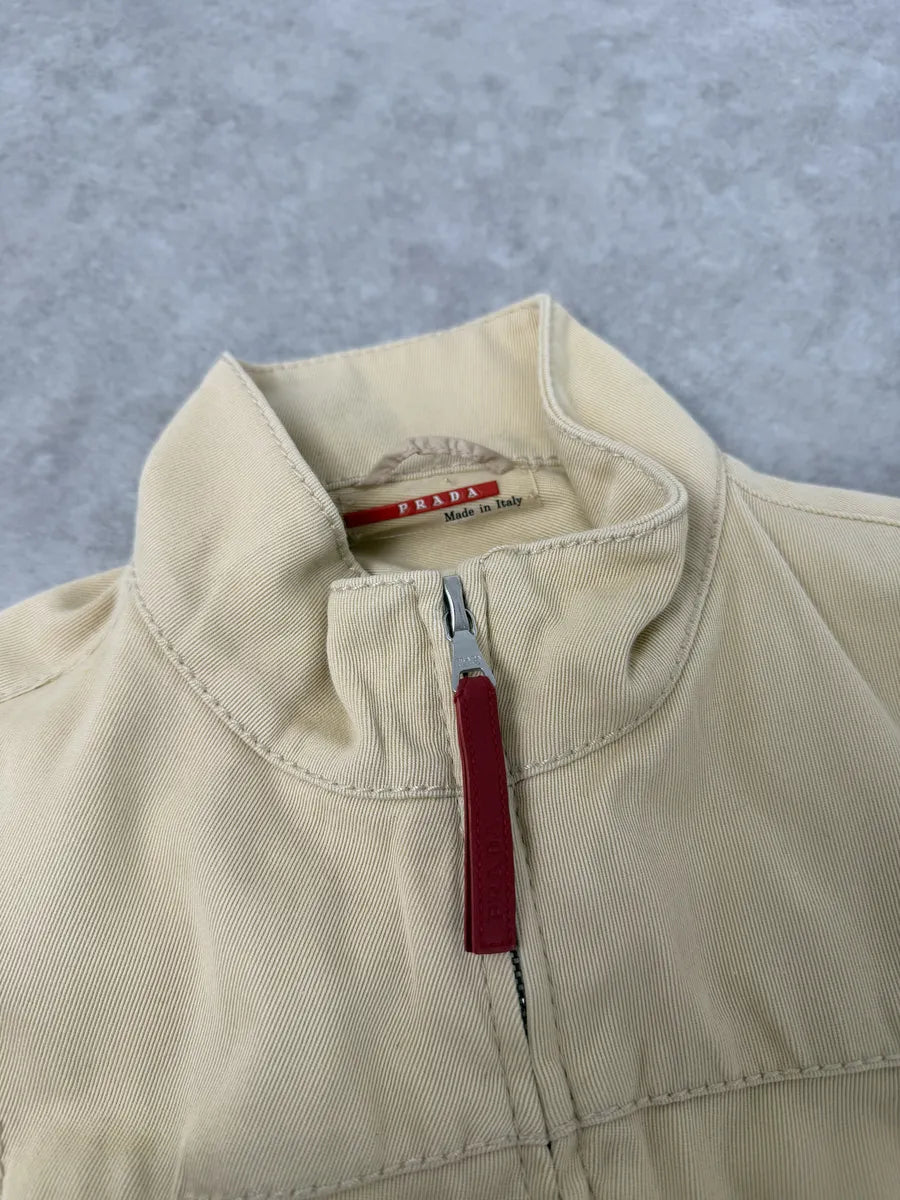 2000s Prada Beige Minimalist Jacket rvFlmWv 4