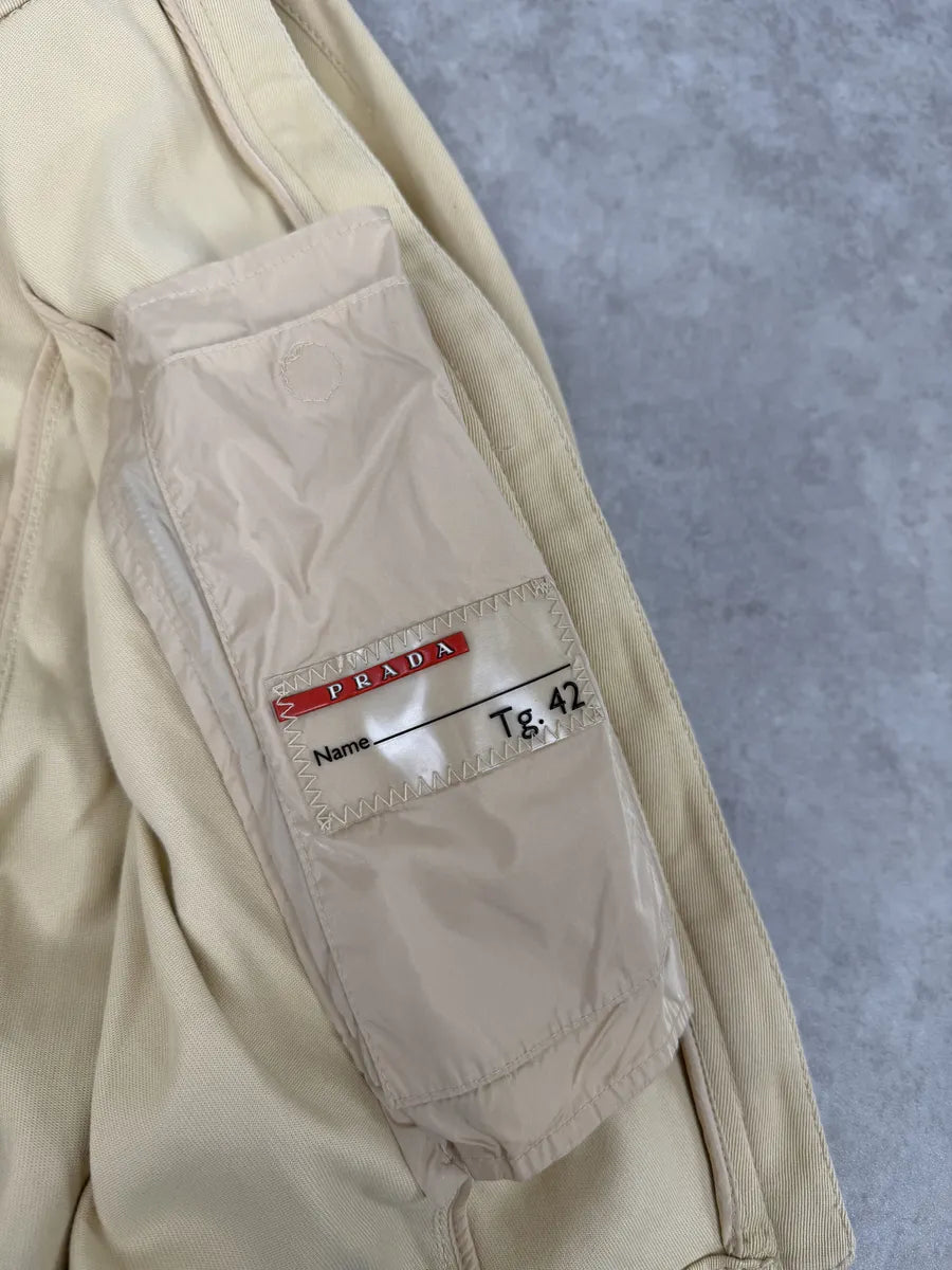 2000s Prada Beige Minimalist Jacket rvFlmWv 5