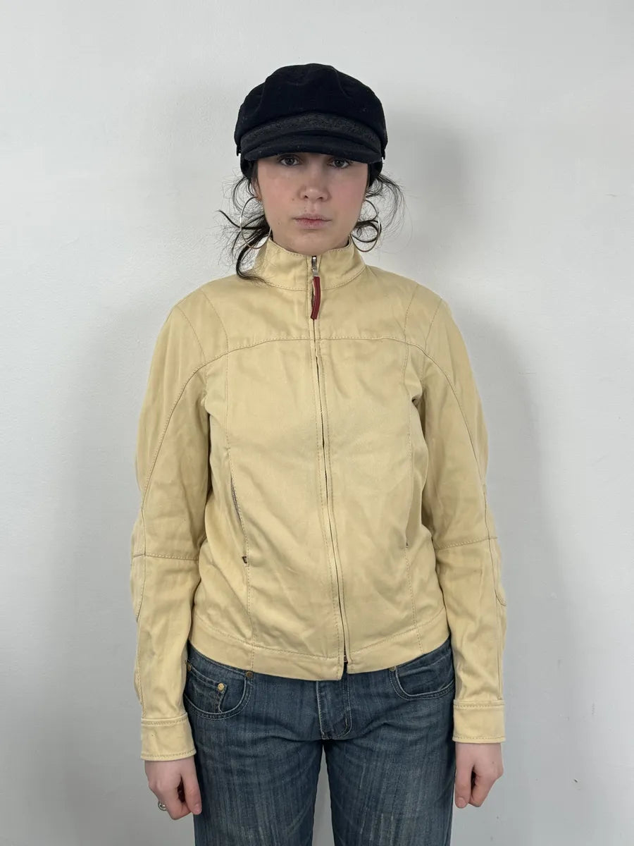 2000s Prada Beige Minimalist Jacket rvFlmWv 6