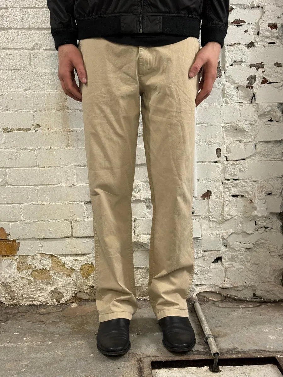 2000s Prada Beige Minimalist Pants VeFahwN 0