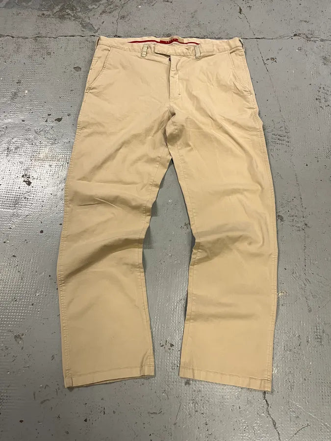 2000s Prada Beige Minimalist Pants VeFahwN 1
