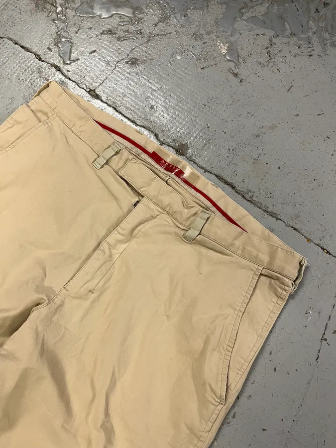 2000s Prada Beige Minimalist Pants VeFahwN 5