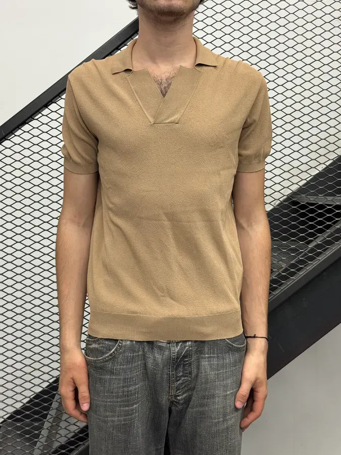 2000s Prada Beige Minimalist Polo QxgINKF 0