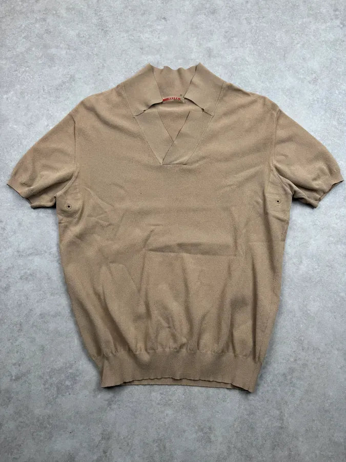 2000s Prada Beige Minimalist Polo QxgINKF 2
