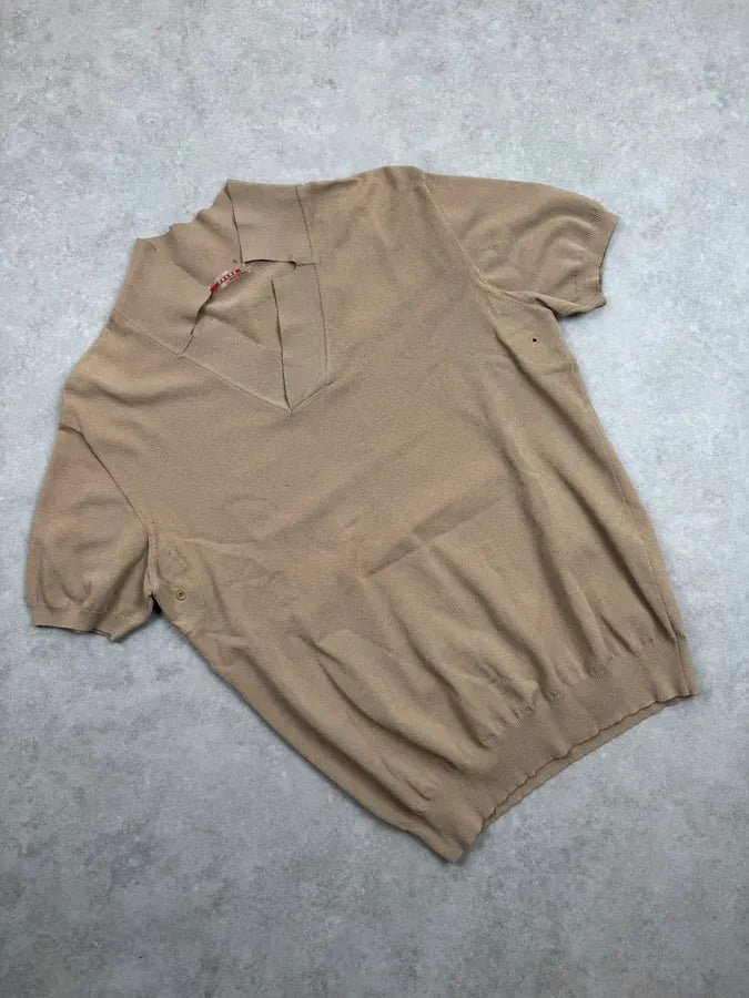 2000s Prada Beige Minimalist Polo QxgINKF 3