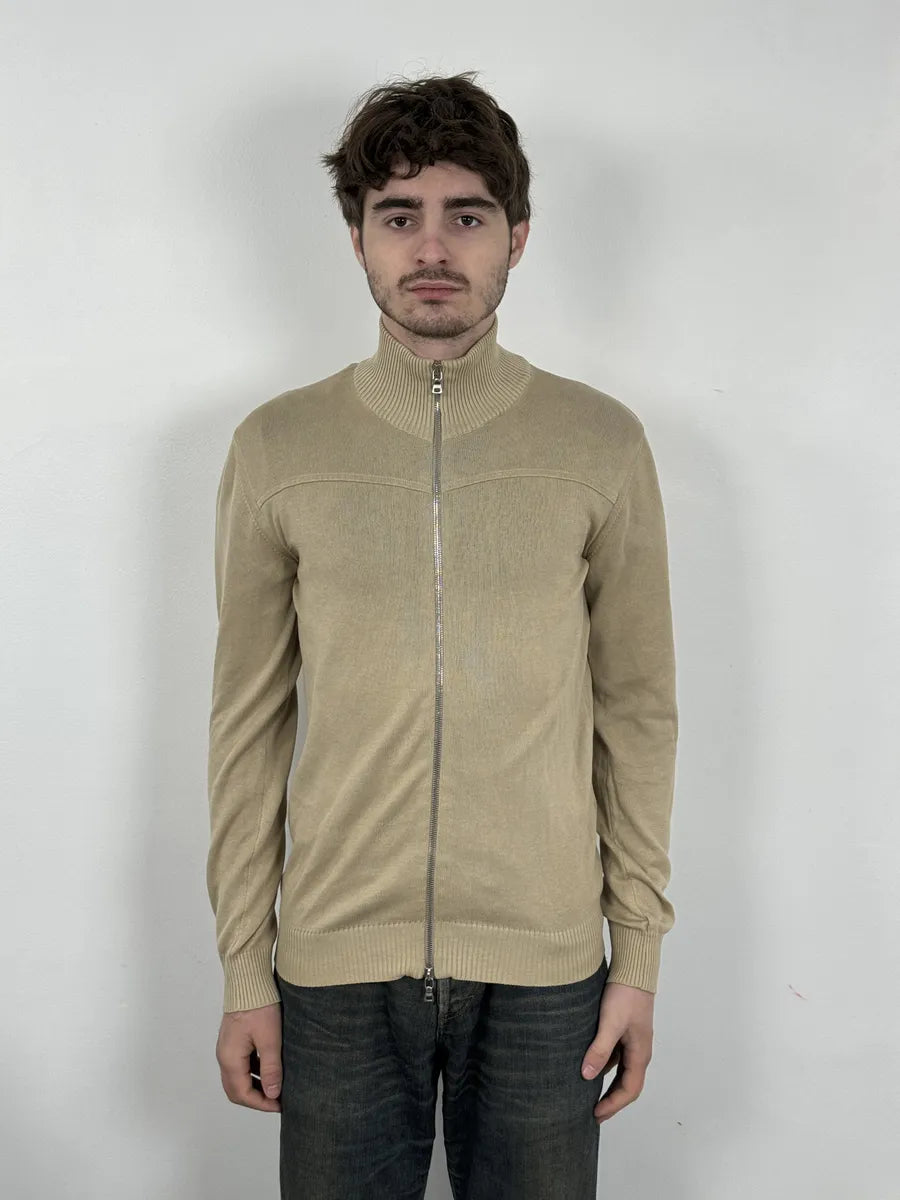 2000s Prada Beige Minimalist Zip-up Sweater NYZjIUc 1