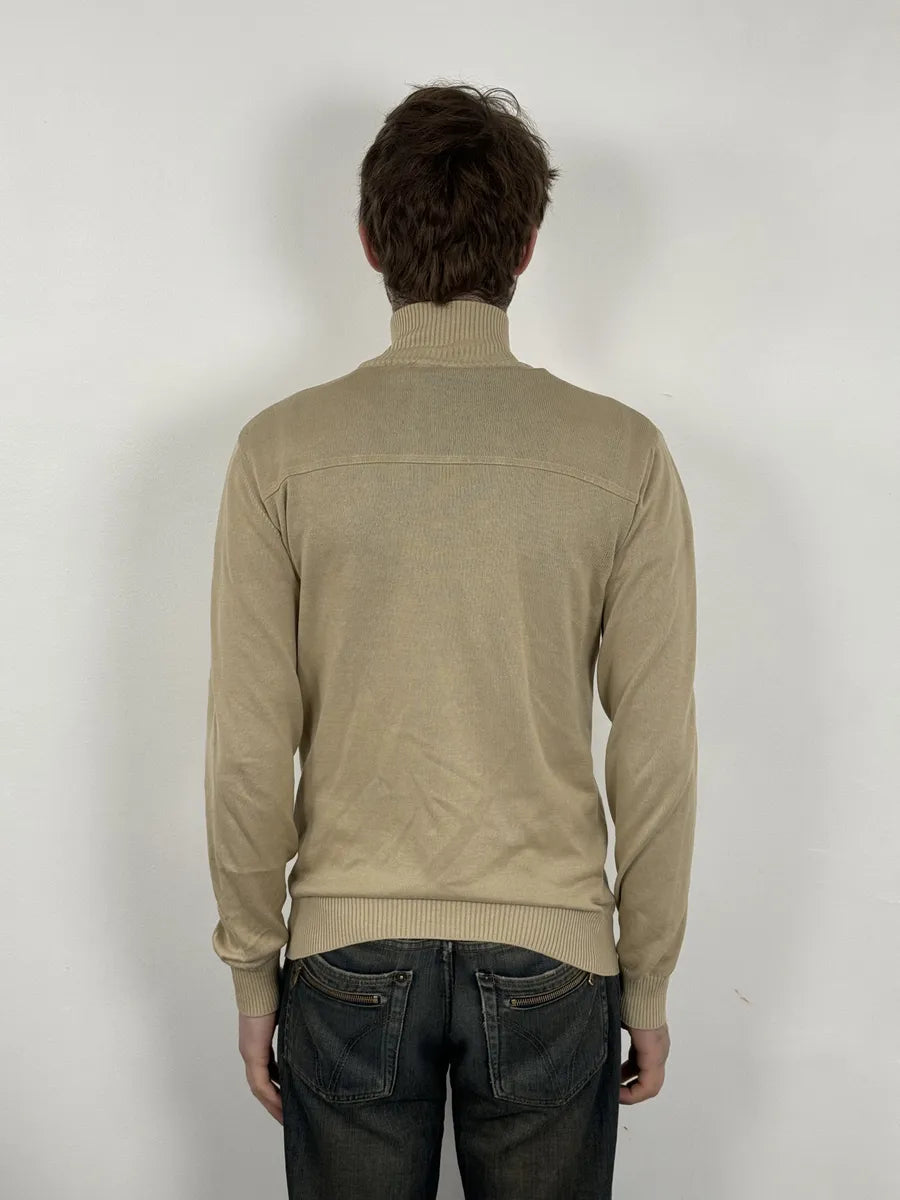 2000s Prada Beige Minimalist Zip-up Sweater NYZjIUc 2