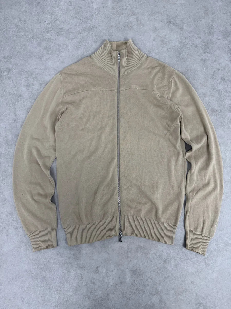 2000s Prada Beige Minimalist Zip-up Sweater NYZjIUc 4