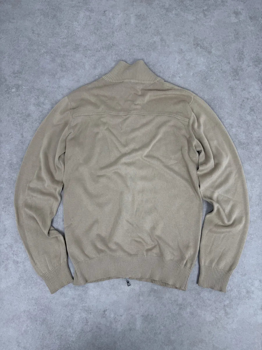 2000s Prada Beige Minimalist Zip-up Sweater NYZjIUc 6