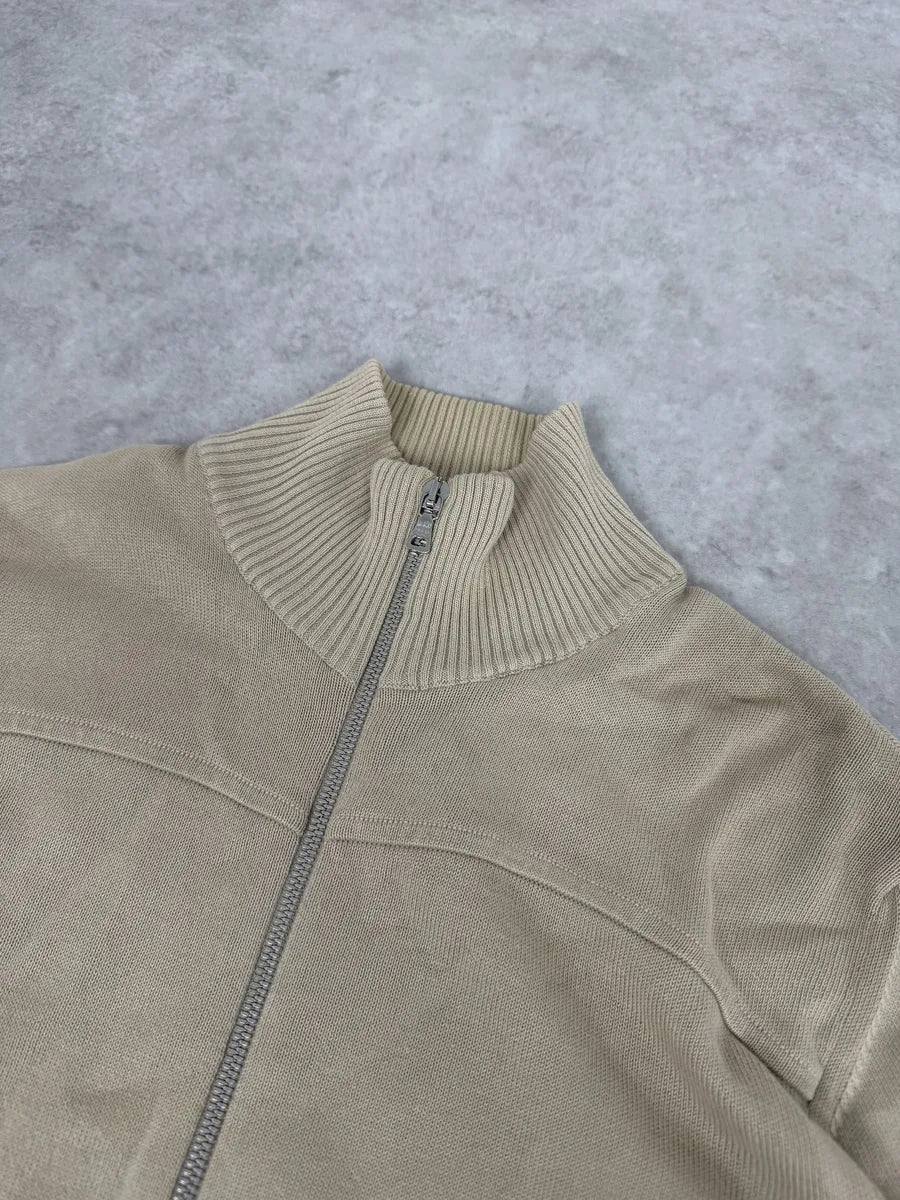 2000s Prada Beige Minimalist Zip-up Sweater NYZjIUc 8