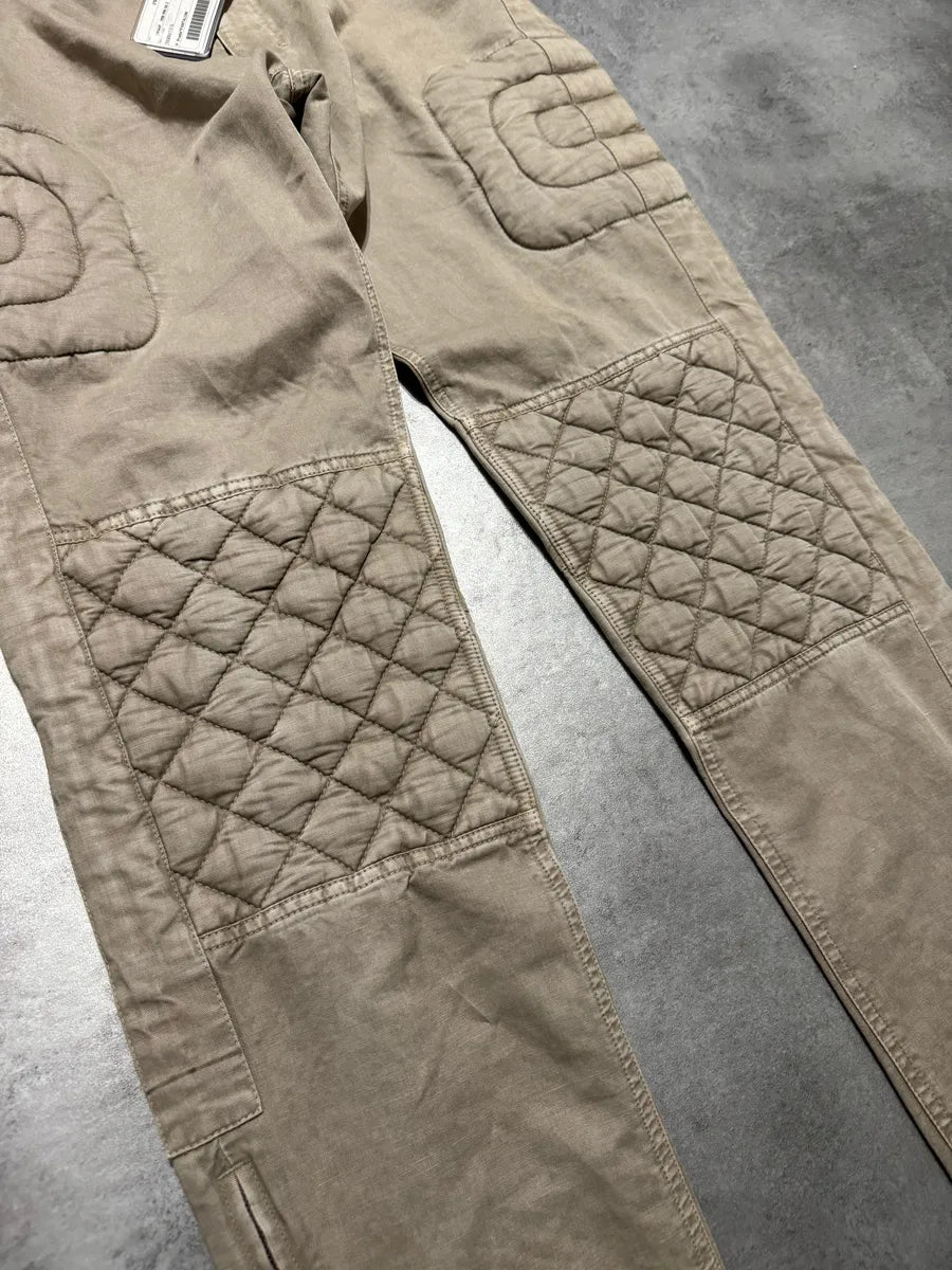 2000s Prada Beige Moto Padded Biker Soft Pants (S) 11