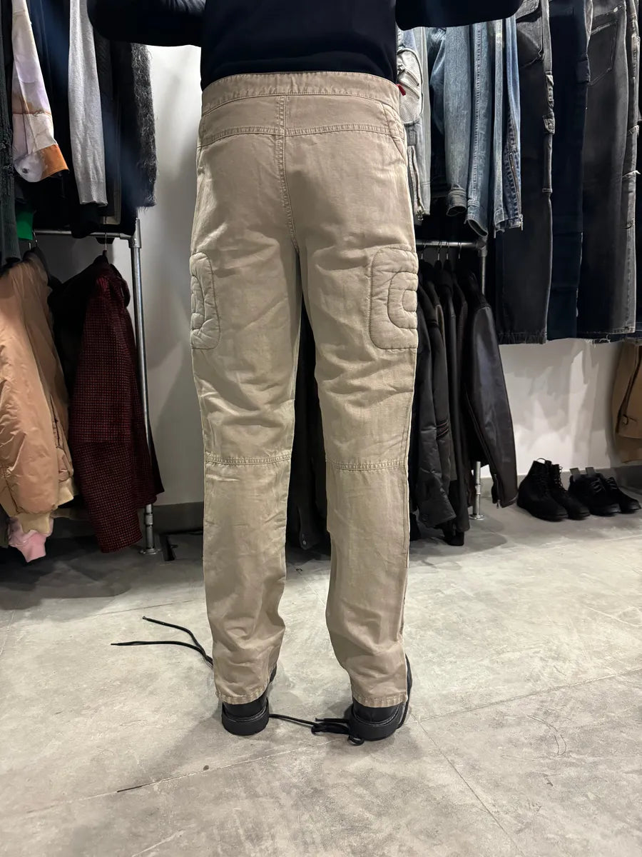 2000s Prada Beige Moto Padded Biker Soft Pants (S) 13