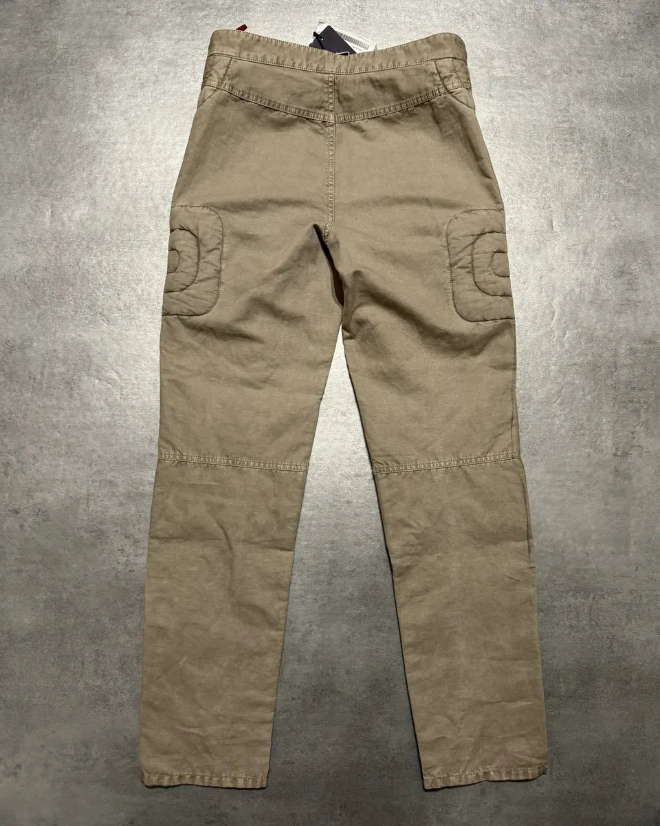 2000s Prada Beige Moto Padded Biker Soft Pants (S) 2