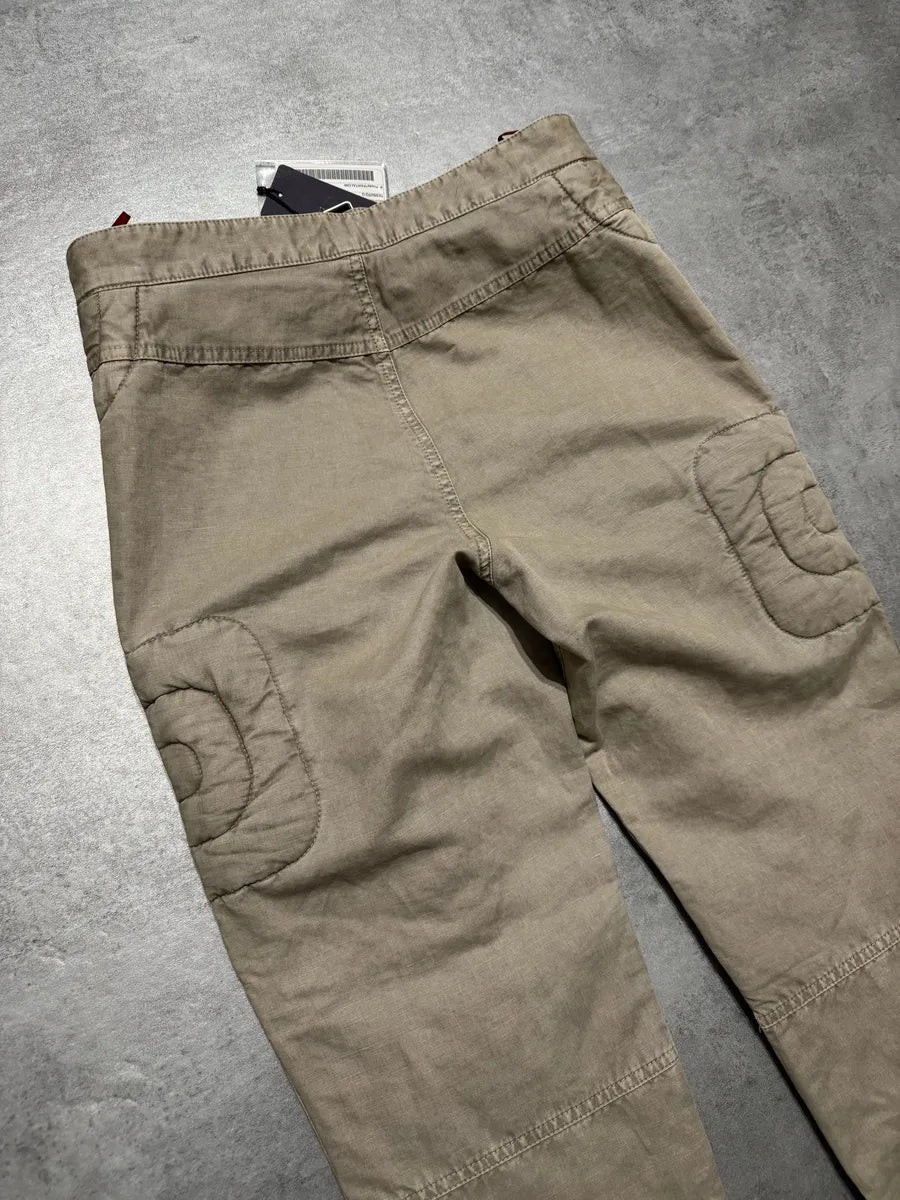 2000s Prada Beige Moto Padded Biker Soft Pants (S) 3