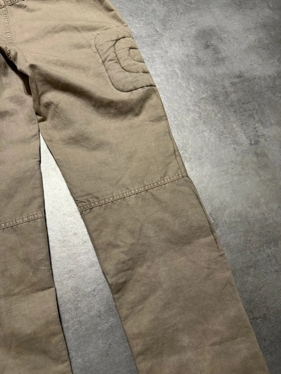 2000s Prada Beige Moto Padded Biker Soft Pants (S) 6