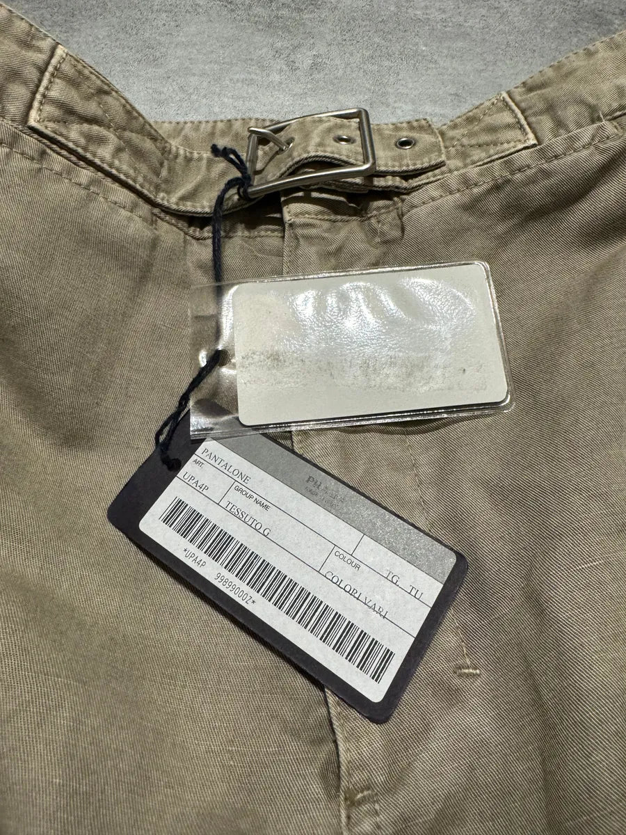 2000s Prada Beige Moto Padded Biker Soft Pants (S) 9