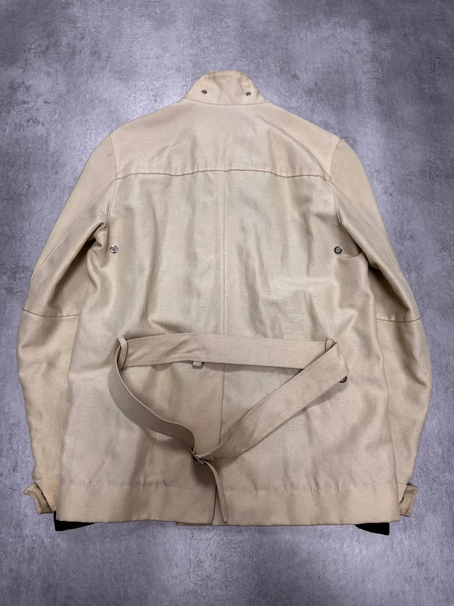 2000s Prada Beige Nylon Linen Jacket MLGWeAH 4