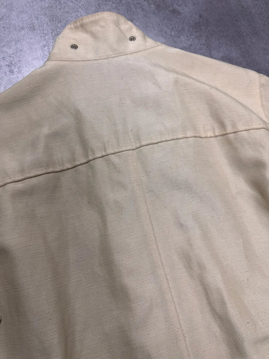 2000s Prada Beige Nylon Linen Jacket MLGWeAH 5