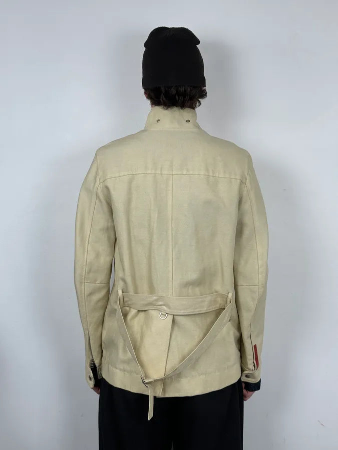 2000s Prada Beige Nylon Linen Jacket MLGWeAH 2