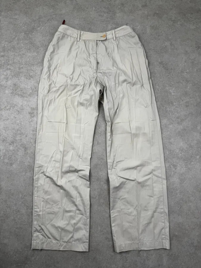 2000s Prada Beige Nylon Straight Sport Pants quYcBIs 0
