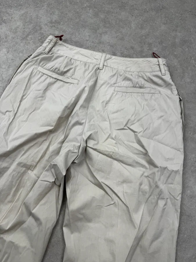 2000s Prada Beige Nylon Straight Sport Pants quYcBIs 6