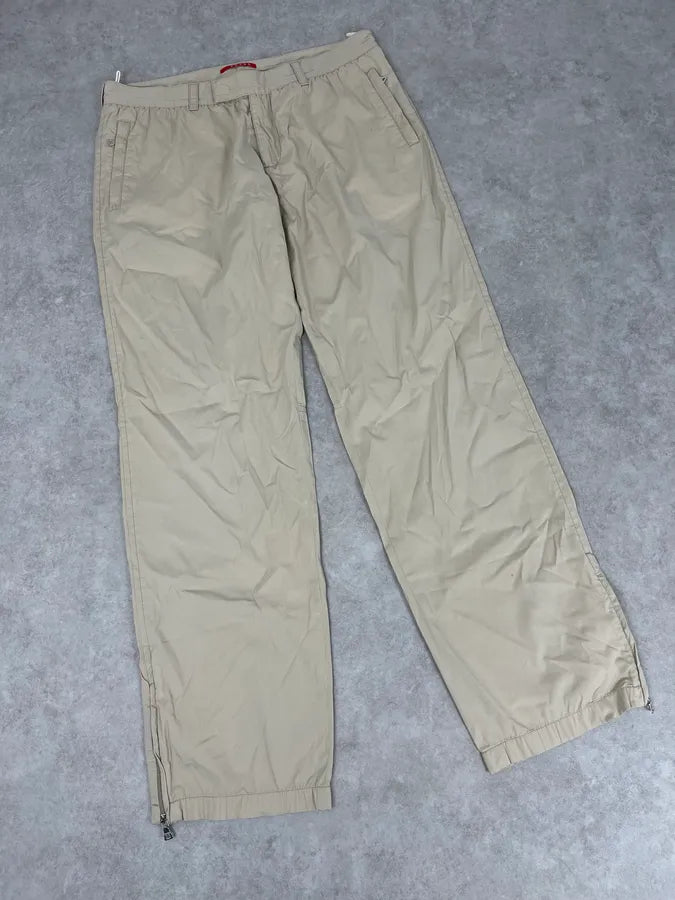 SS2007 Prada Beige Nylon Zip-Ankle Technical Cargo Pants UlvyIdU 4