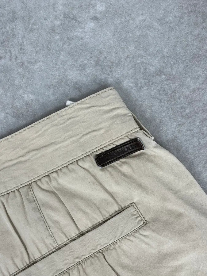 SS2007 Prada Beige Nylon Zip-Ankle Technical Cargo Pants UlvyIdU 12