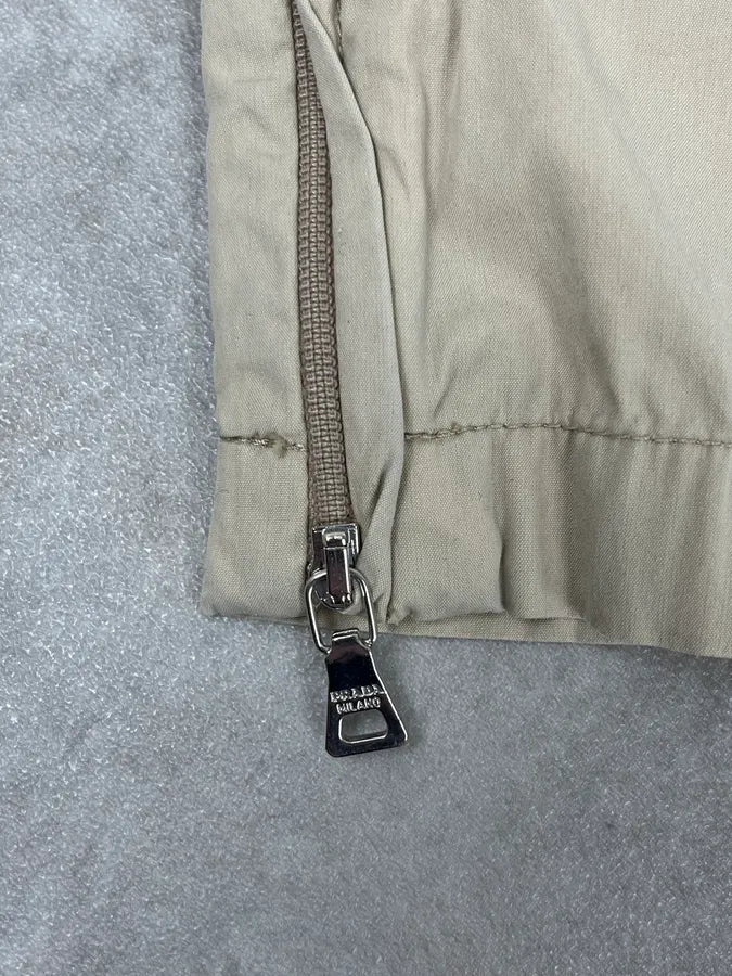 SS2007 Prada Beige Nylon Zip-Ankle Technical Cargo Pants UlvyIdU 9