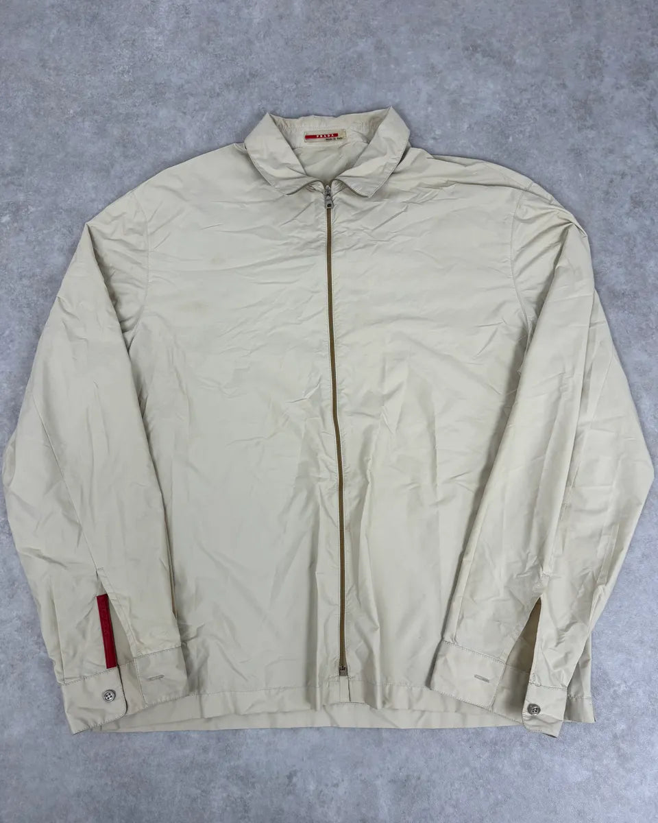2000s Prada Beige Nylon Zip-Up Jacket dvfOsJo 0