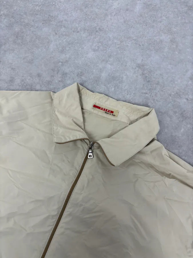 2000s Prada Beige Nylon Zip-Up Jacket dvfOsJo 3