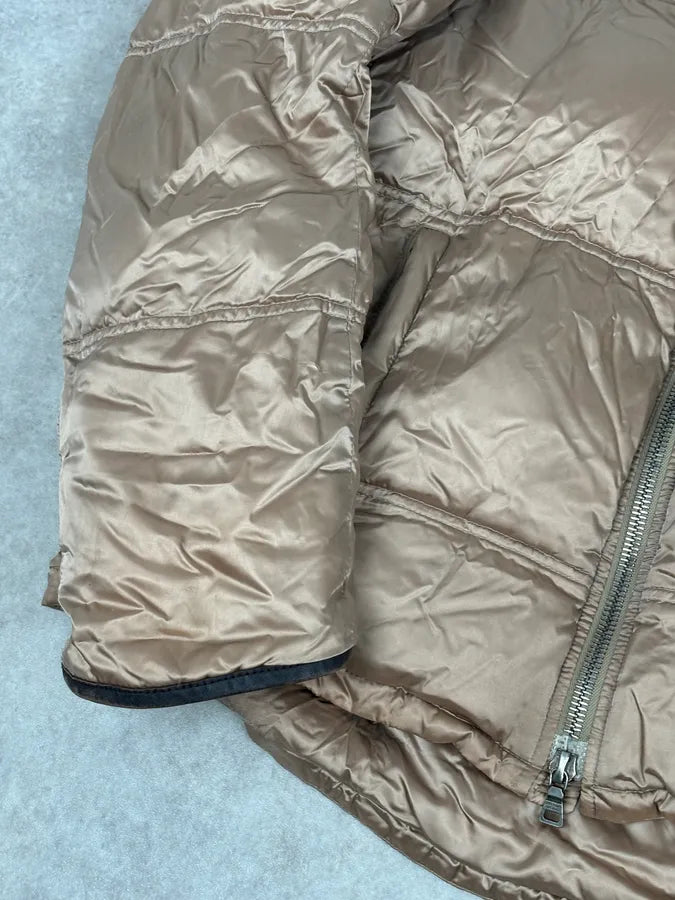 2000s Prada Beige Premium Shearling Collar Ski Puffer Jacket qjLgSZq 7