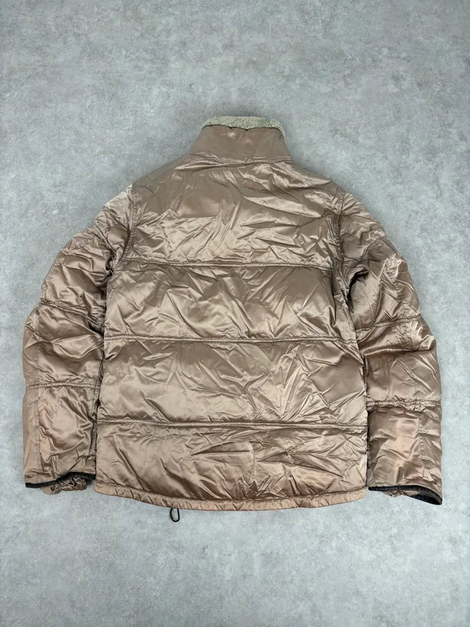 2000s Prada Beige Premium Shearling Collar Ski Puffer Jacket qjLgSZq 4