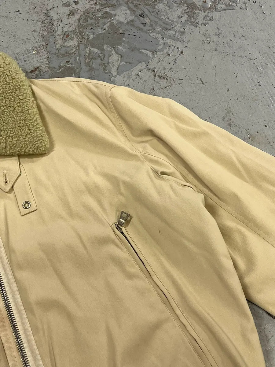 2000s Prada Beige Sherpa Collar Aviator Jacket jzQWYur 11