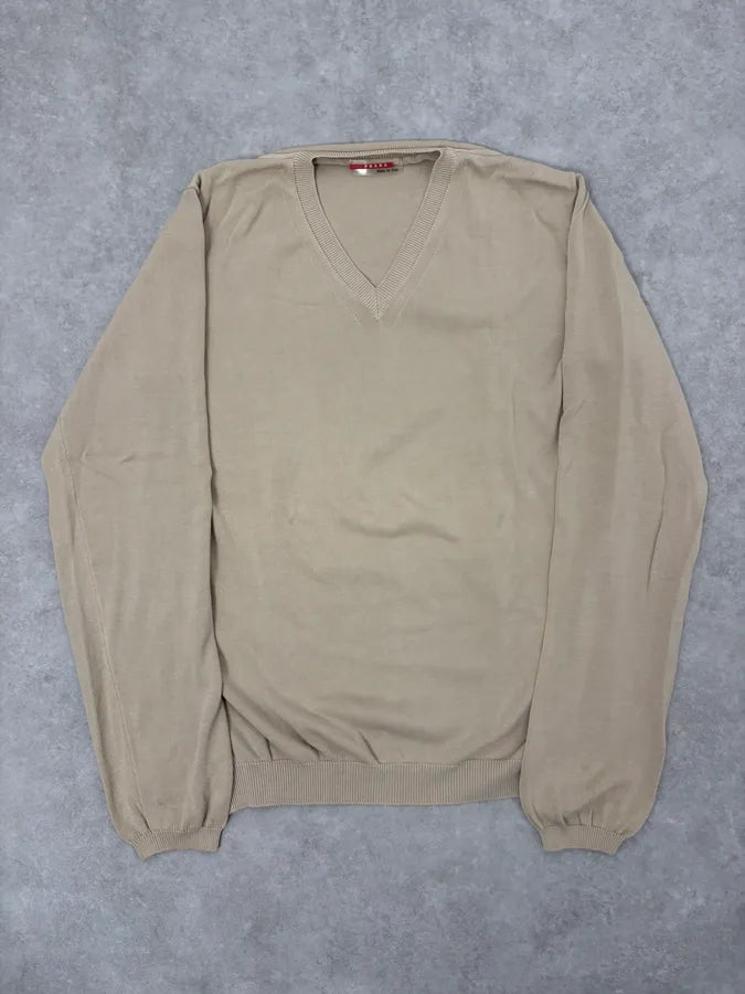 2000s Prada Beige V-Neck Sweater cHdHWNY 2