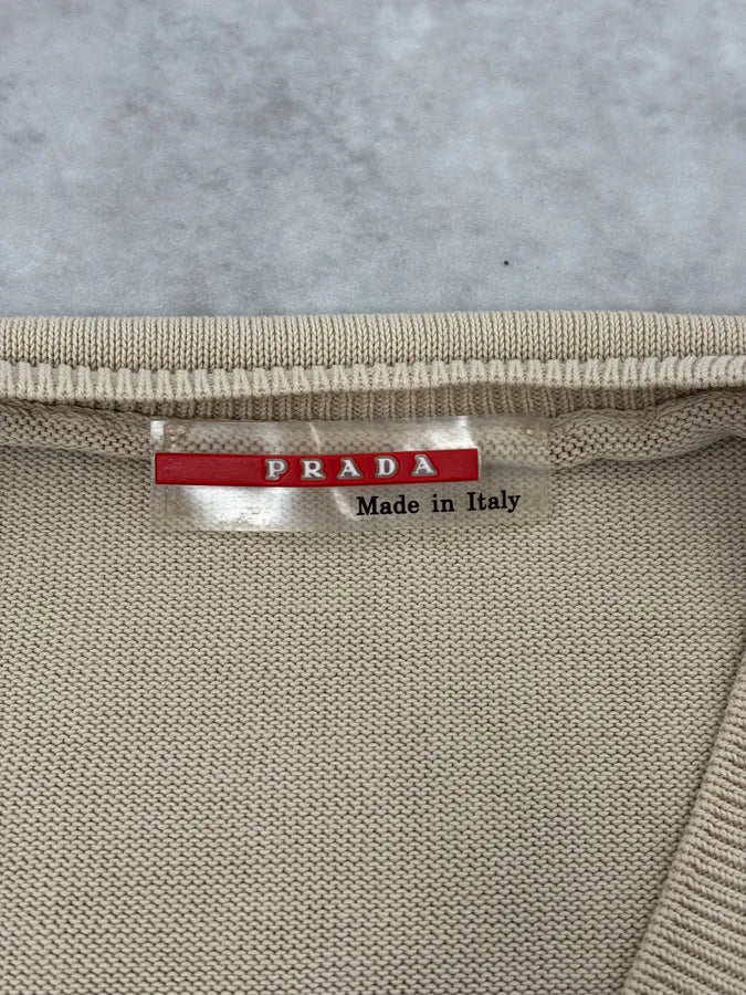 2000s Prada Beige V-Neck Sweater cHdHWNY 6