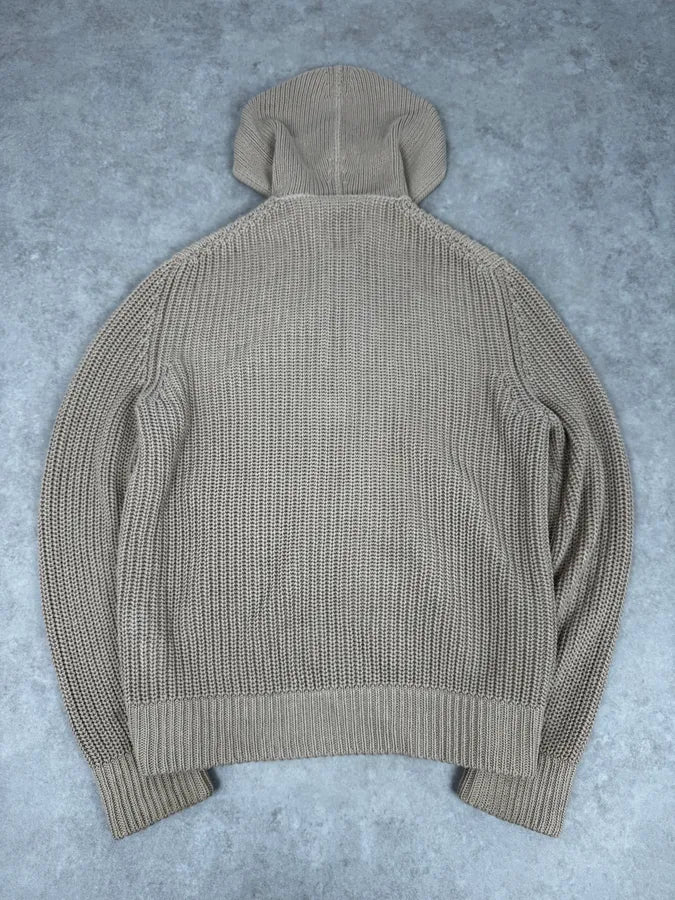 2000s Prada Beige Wool Minimalist Zip-up Hoodie OJfqiCr 3