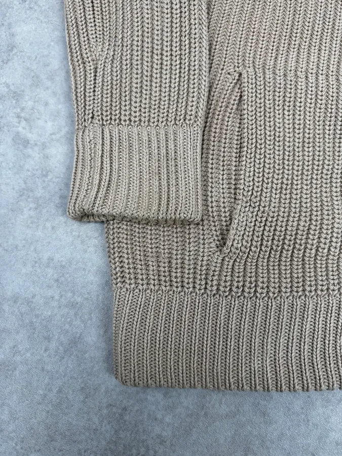 2000s Prada Beige Wool Minimalist Zip-up Hoodie OJfqiCr 8