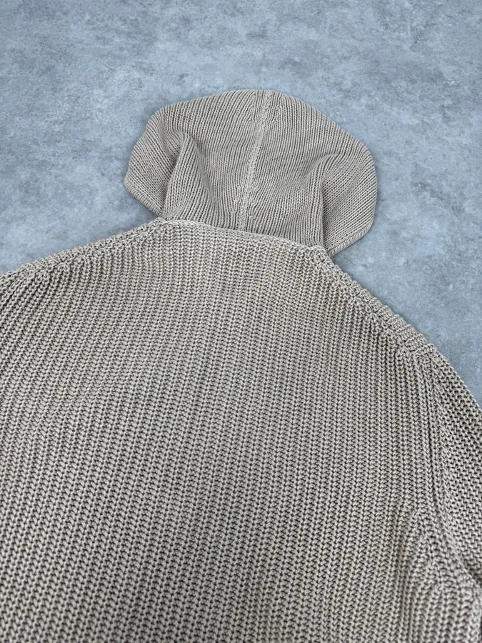 2000s Prada Beige Wool Minimalist Zip-up Hoodie OJfqiCr 5