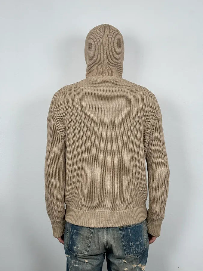 2000s Prada Beige Wool Minimalist Zip-up Hoodie OJfqiCr 2