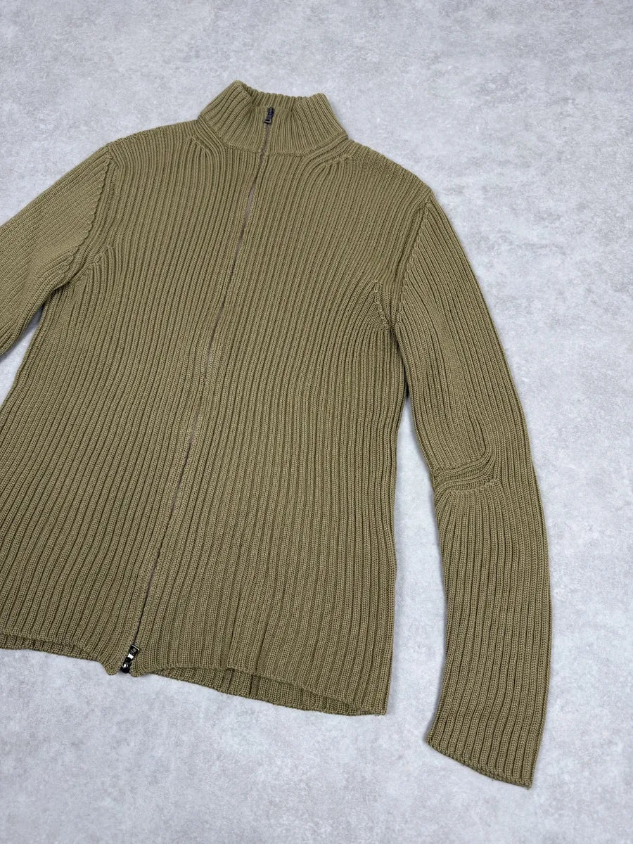 2000s Prada Beige Zip-Up Wool Sweater XlwVZhK 4