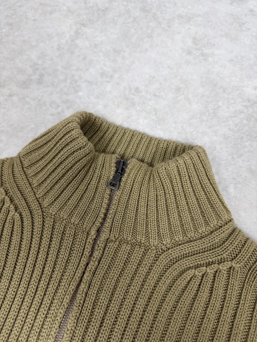 2000s Prada Beige Zip-Up Wool Sweater XlwVZhK 9