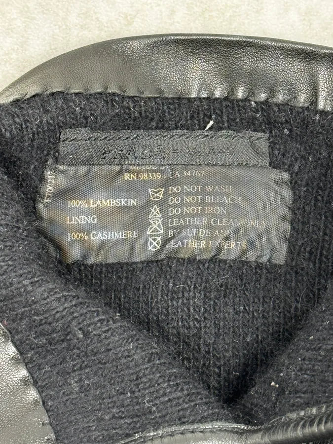 2000s Prada Biker Black Leather Gloves SFSwkaO 6
