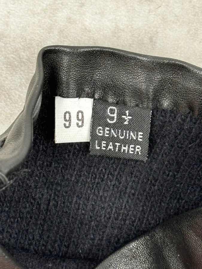 2000s Prada Biker Black Leather Gloves SFSwkaO 5