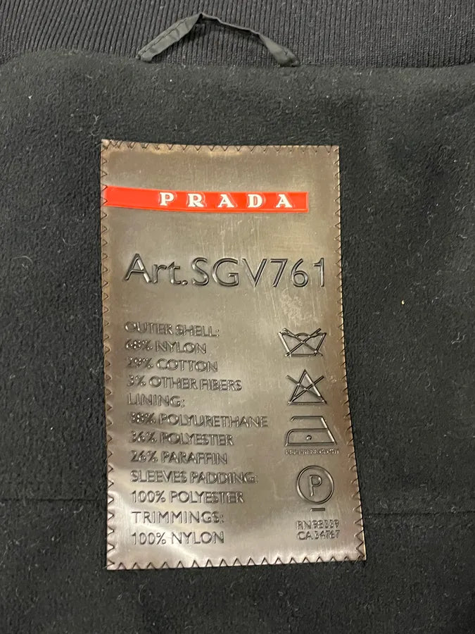 2000s Prada Biker Black Nylon Jacket vUctAgw 8