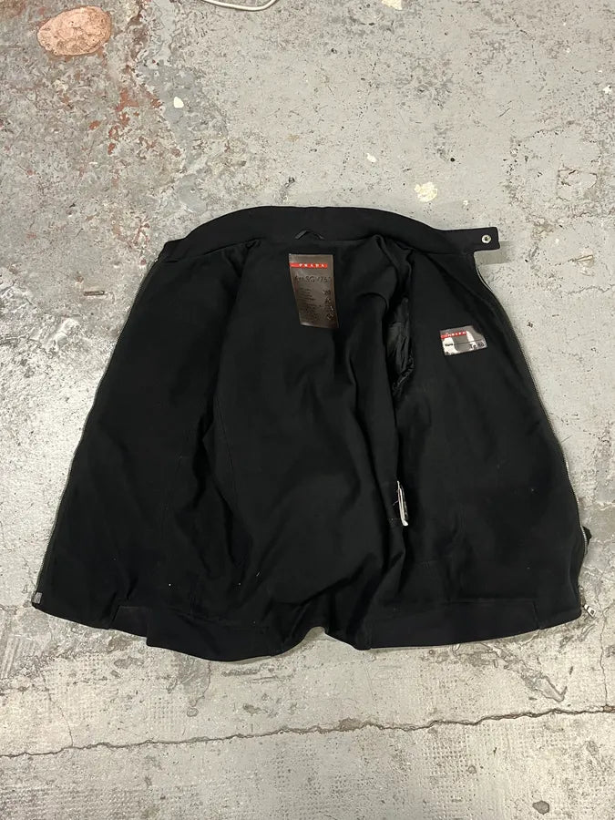 2000s Prada Biker Black Nylon Jacket vUctAgw 5