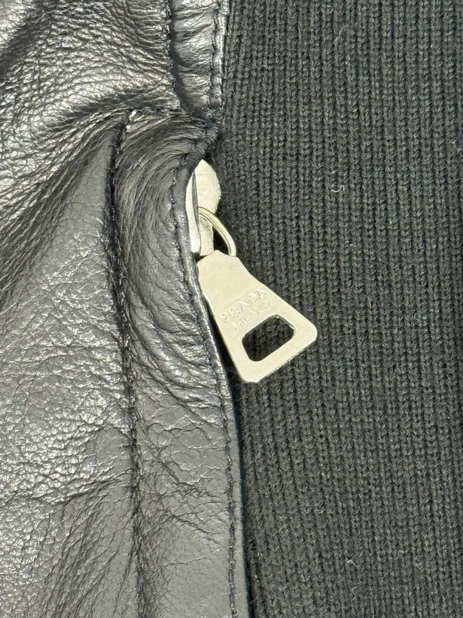 2000s Prada Biker Hybrid Leather Jacket EGeLfgc 10