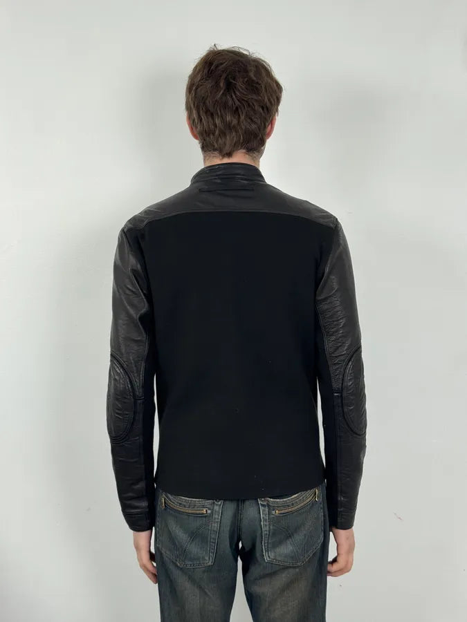 2000s Prada Biker Hybrid Leather Jacket EGeLfgc 2