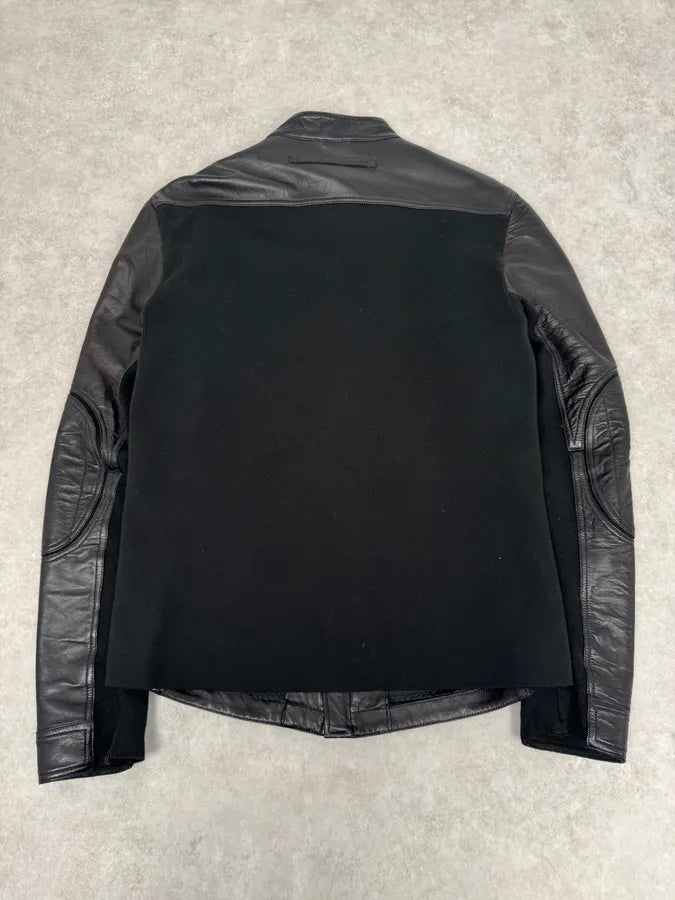2000s Prada Biker Hybrid Leather Jacket EGeLfgc 4