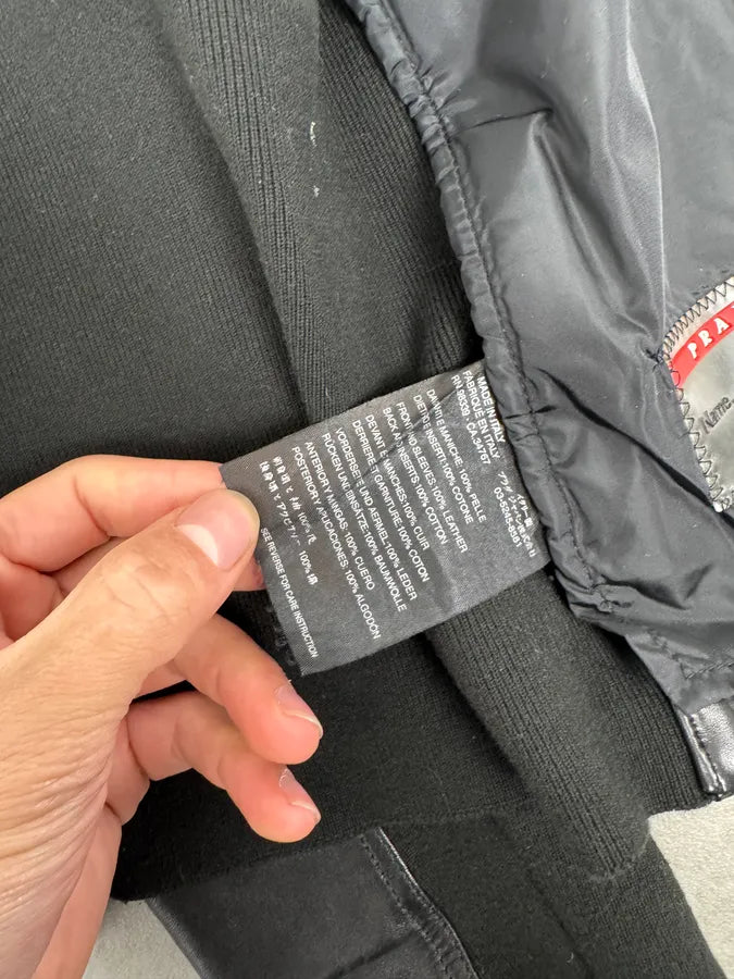 2000s Prada Biker Hybrid Leather Jacket EGeLfgc 8