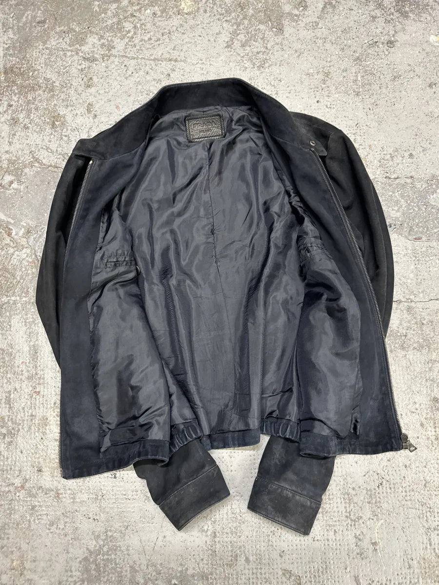 AW2011 Prada Biker Navy Suede Leather Jacket – Dolce Vita Hub AW2011 Prada Biker Navy Suede Leather Jacket – Dolce Vita Hub